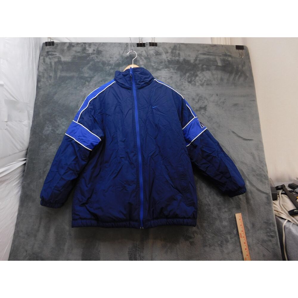 Nike Jacket L (14-16) Blue Insulated Full Zip Puffer Coat Nylon Winter Athletic